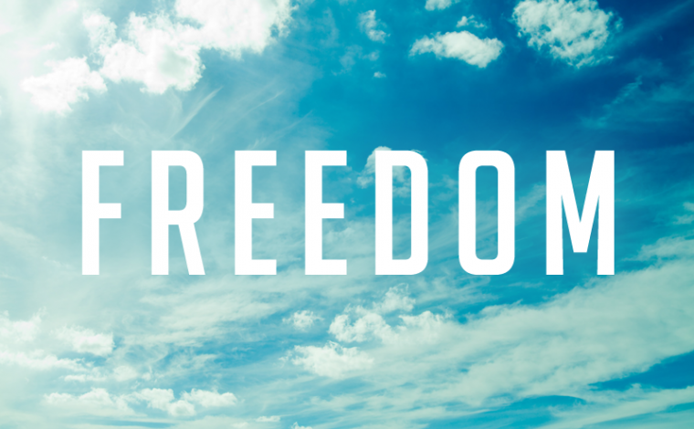 clouds with "Freedom" text