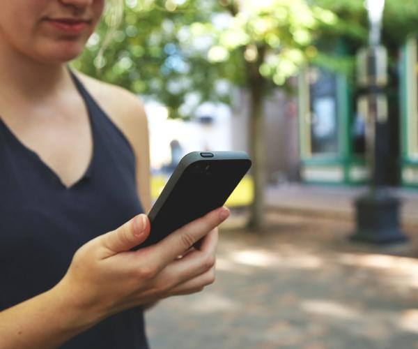 lady using an iPhone
