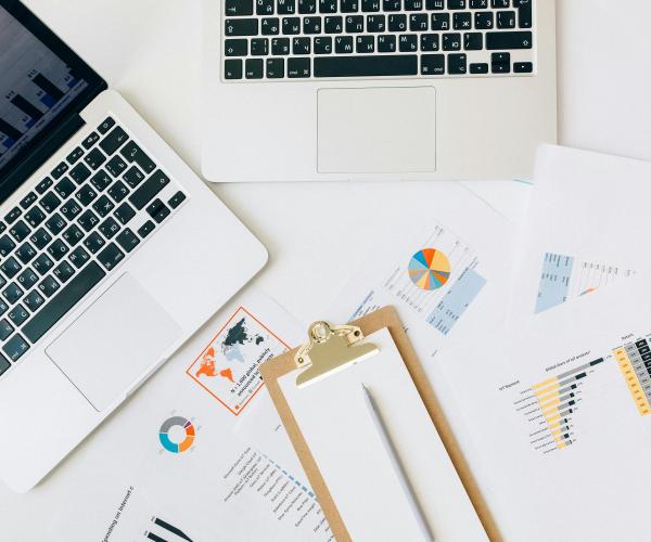 Papers outlining charts and trends.