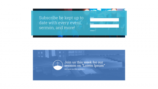 Christ Lutheran Church's newsletter signup and Call-To-Action sections.
