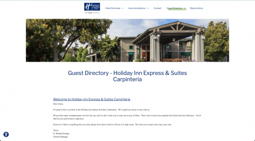Holiday Inn Express & Suites Carpinteria's guest directory page.