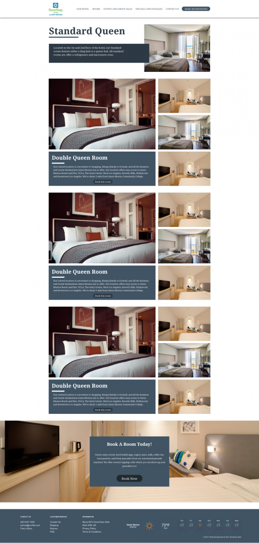 SureStay SantaMonica's featured room selection page.