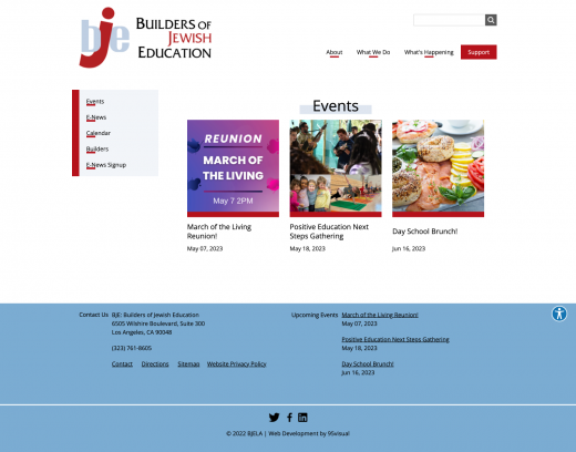 BJE LA's events page.