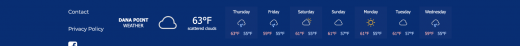 Showcase of the weather widget added to the bottom of the Best Western Plus - Marina Shores Hotel's website.