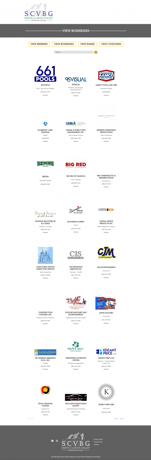 scvbg view business page full screenshot
