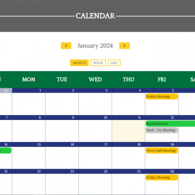 SCVBG calendar page