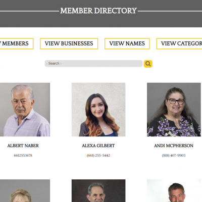 screenshot of scvbg member directory