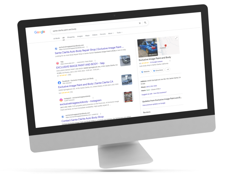 Google search for Exclusive Image Paint and Body.