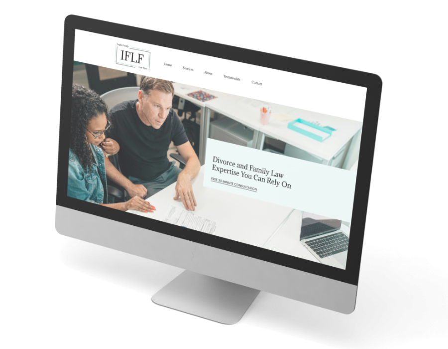Inglis Family Law Firm website showcase in a mac.