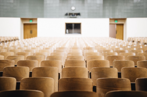 Stock photo of a college classroom