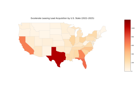 heatmap of excelerate's lead generation from 2022 to 2025