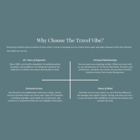 Design highlight of the Choose section for The Travel Vibes website.