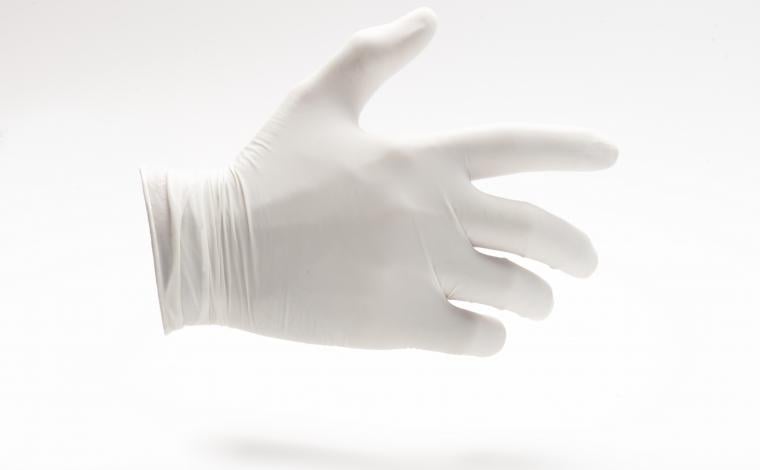 white gloved hand