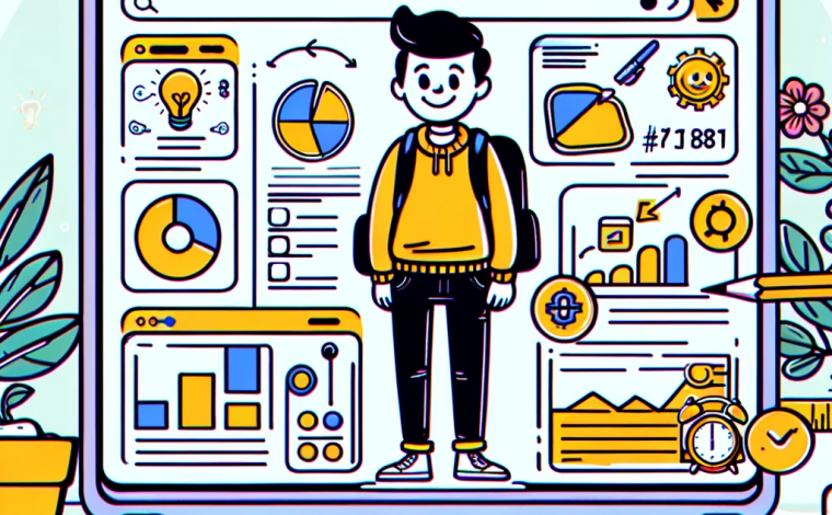 hand-drawn style featured image with a single character in a digital marketing planning scene