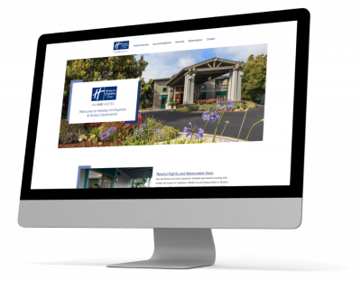 Holiday Inn Express & Suites Carpinteria's first fold of their homepage.