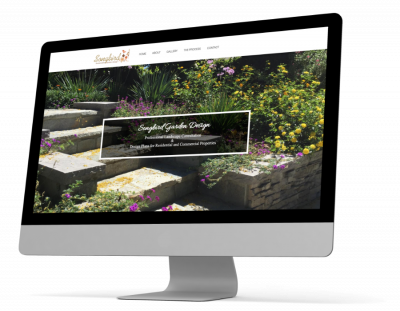 Songbird Garden Design's first fold of their website.