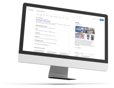 Google search for Santa Clarita news that has KHTS as the top listing.