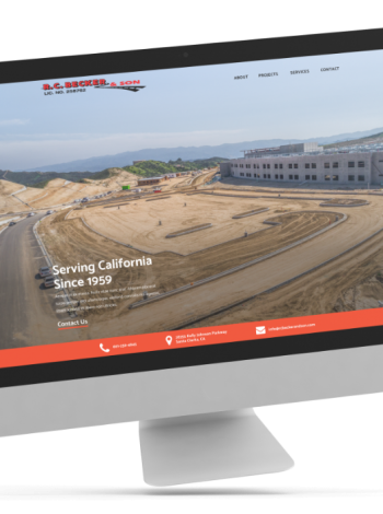 RC Becker and Son's first fold of their homepage.