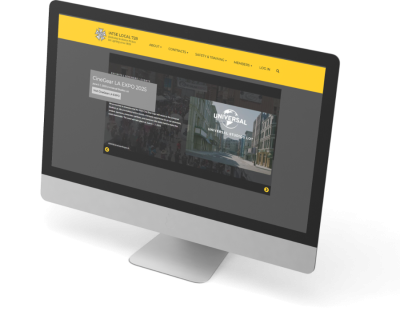 Screenshot of the new homepage first fold for IATSE Local 728.